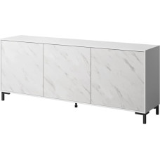 Cama Meble MARMO 3D chest of drawers 200x45x80,5 cm white matt/marble white