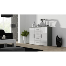 Cama Meble Cama living room sideboard UNI grey/white gloss