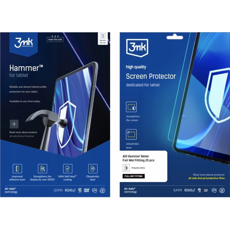 3MK 3mk All-Safe - AIO fólie Hammer Tablet Full Wet Fitting, 25 ks